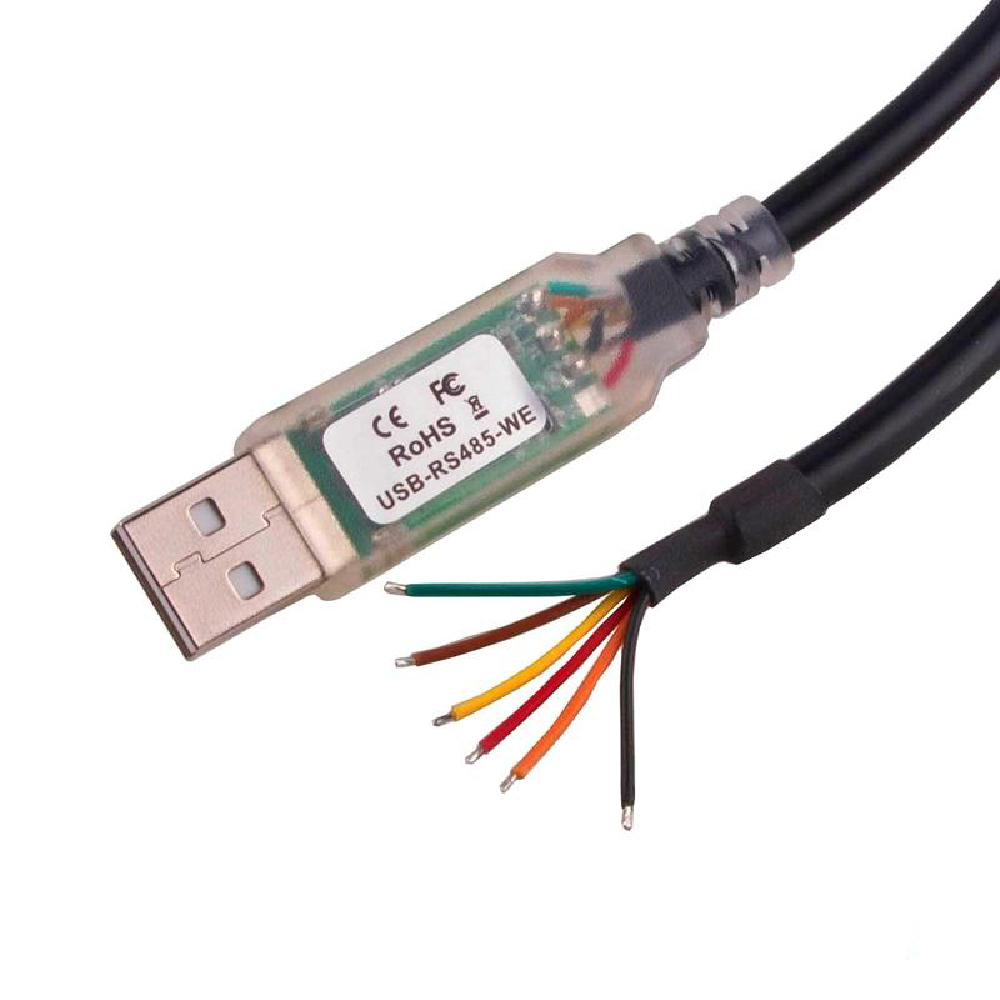 Elecbee USB RS485-WE-5000-BT Serial Adapter Cable, USB to RS-485 Converter with 6 Wire End, Built-in FT232 IC, 1 Meter Length